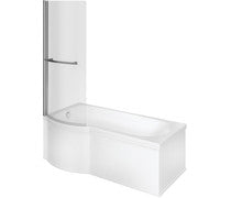 Decima P Shape SUPERCAST 1700x850x560mm 0TH Shower Bath Pack