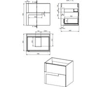 Achilles 615mm Wall Hung 2 Drawer Basin Unit & White Basin