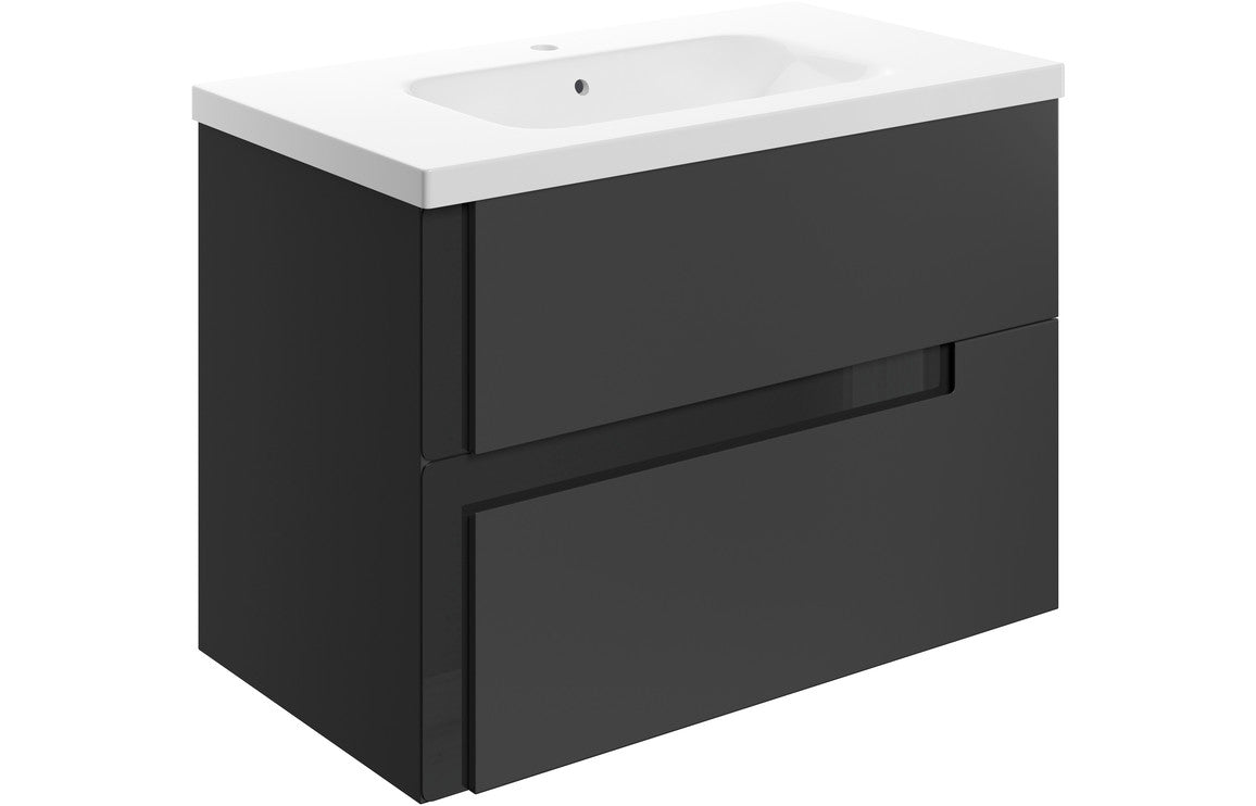 Achilles 815mm Wall Hung 2 Drawer Basin Unit & White Basin