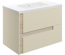 Achilles 815mm Wall Hung 2 Drawer Basin Unit & White Basin