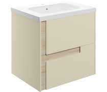 Achilles 615mm Wall Hung 2 Drawer Basin Unit & White Basin