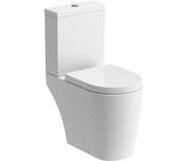 Adonis Rimless Close Coupled Open Back WC & Soft Close Seat