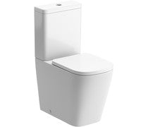 Agatha Rimless Close Coupled Fully Shrouded Comfort Height WC & Soft Close Seat