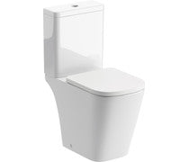 Agatha Rimless Close Coupled Open Back Short Projection WC & Soft Close Seat