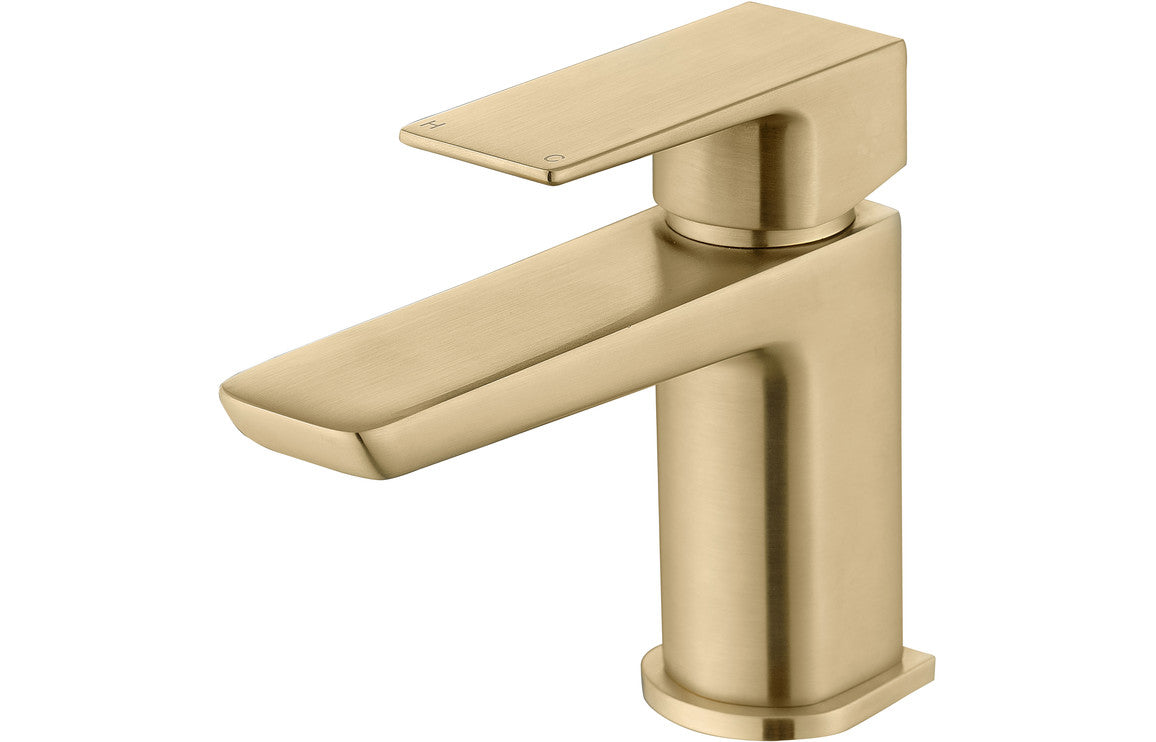 Bugle Cloakroom Basin Mixer & Waste - Brushed Brass