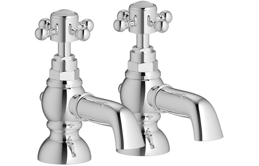 Foxhole Bath Pillar Taps - Chrome