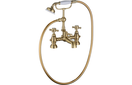 Foxhole Bath/Shower Mixer & Shower Kit - Brushed Brass