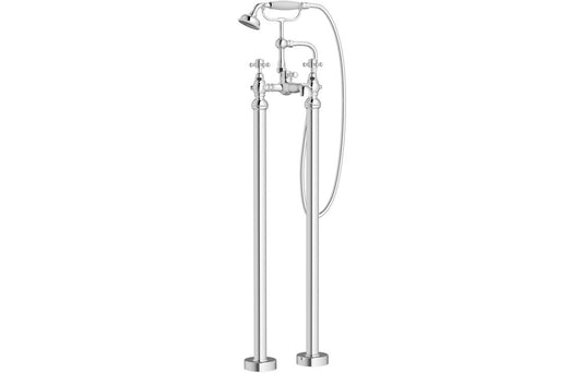 Foxhole Floor Standing Bath/Shower Mixer & Shower Kit - Chrome