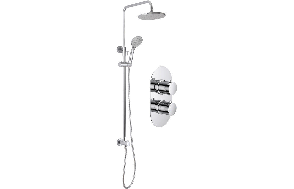 Haskell Shower Pack Two - Two Outlet Twin Shower Valve w/Riser & Overhead Kit