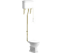 Lenore High Level WC w/Brushed Brass Finish & Soft Close Seat