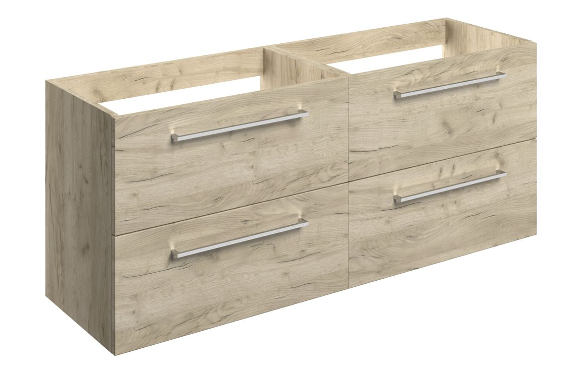 Nico 1180mm Wall Hung 2 Drawer Basin Unit Run (No Top)