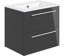 Nico 610mm Wall Hung 2 Drawer Basin Unit & Basin