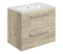 Nico 610mm Wall Hung 2 Drawer Basin Unit & Basin