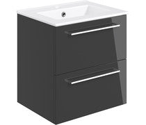 Nico 510mm Wall Hung 2 Drawer Basin Unit & Basin