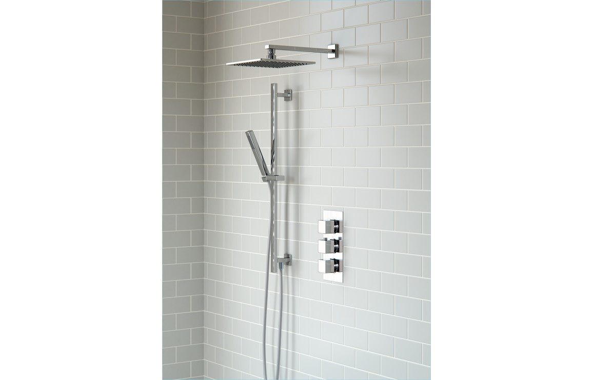 Perry Shower Pack Three - Two Outlet Triple Shower Valve w/Riser & Overhead Kit