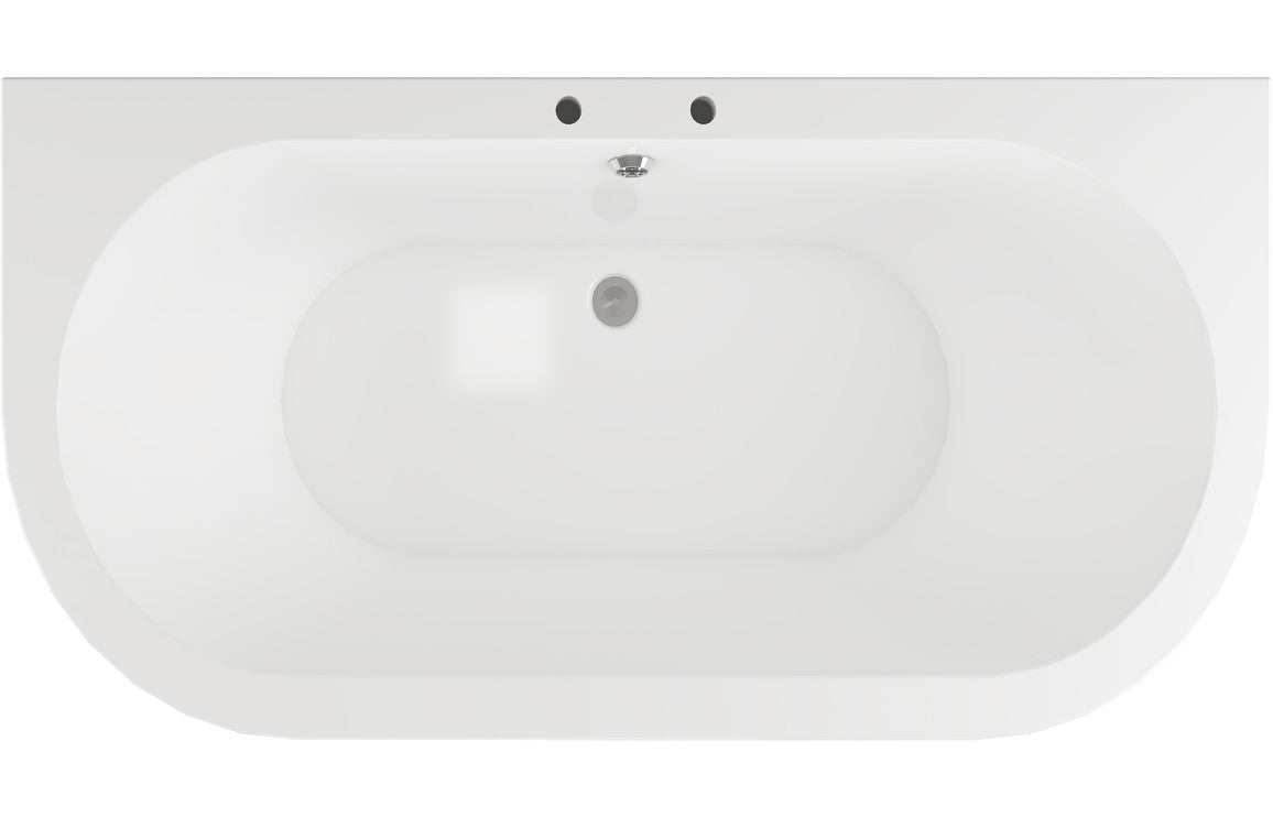 Quintus Freestanding Back To Wall 1700x800x600mm 2TH Bath w/Feet - White
