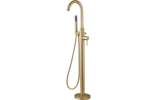 Rescorla Floor Standing Bath/Shower Mixer - Brushed Brass