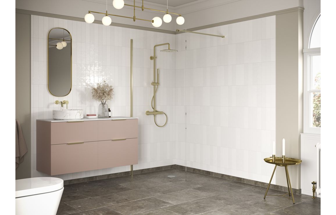 Sparta Wetroom Panel & Support Bar - Brushed Brass