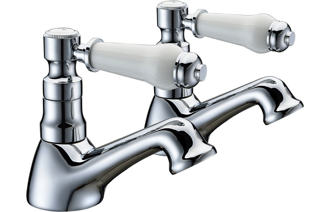 Trethurgy Basin Pillar Taps - Chrome